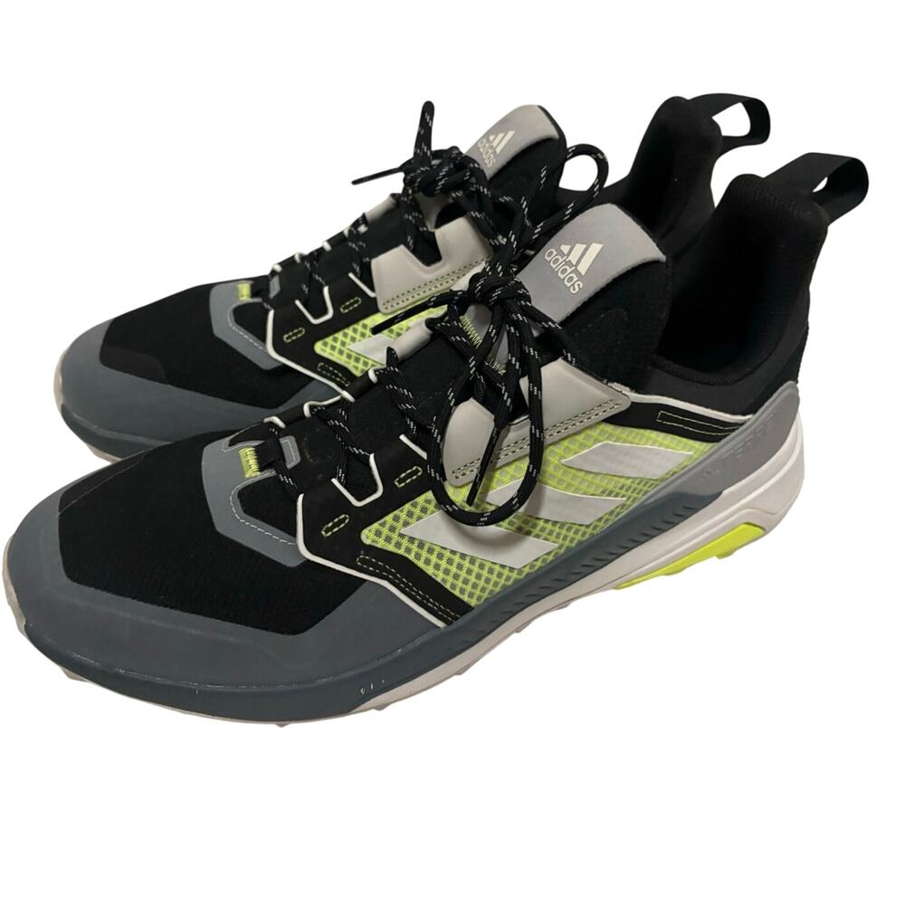 Adidas Terrex Trail Hiking Shoes Men’s 14 Black Gray Green FX4015 Traxion